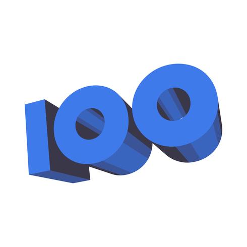 Number 100  One Hundred Cool Trendy Text Graphic vector