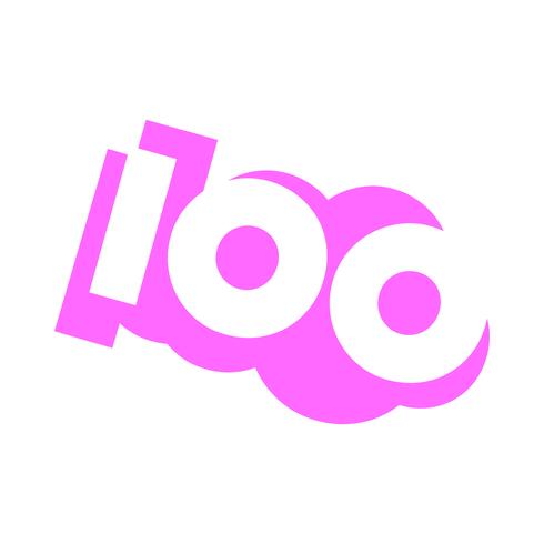 Number 100  One Hundred Cool Trendy Text Graphic vector