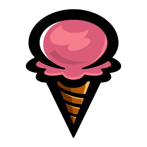 Icono de vector de cono de helado