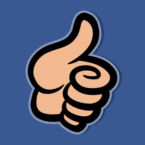 Cartoon Hand Making Positive Thumbs Up Gesture