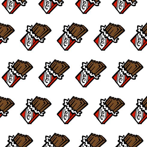 chocolate bar cartoon seamless pattern vector