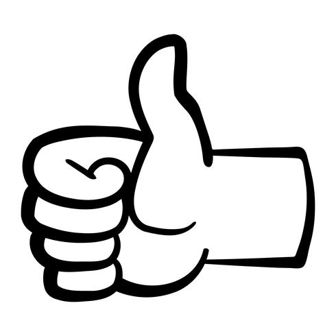 Cartoon Hand Making Positive Thumbs Up Gesture vector