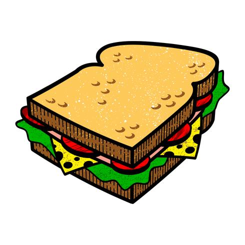 Sandwich de dibujos animados vector illlustration