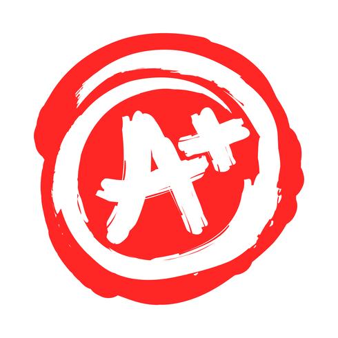 A grade text graphic vector
