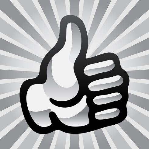 Cartoon Hand Making Positive Thumbs Up Gesture vector