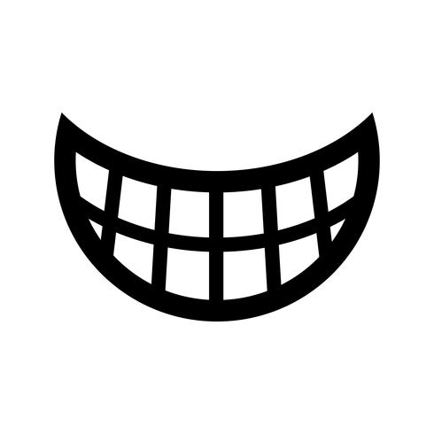 gran caricatura feliz dentudo sonrisa vector icono