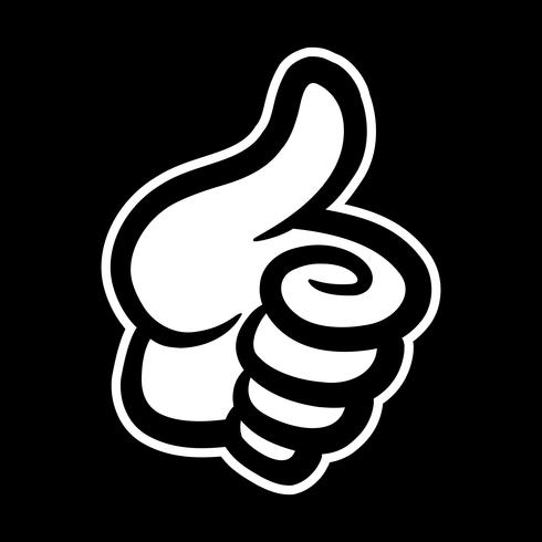 Cartoon Hand Making Positive Thumbs Up Gesture vector