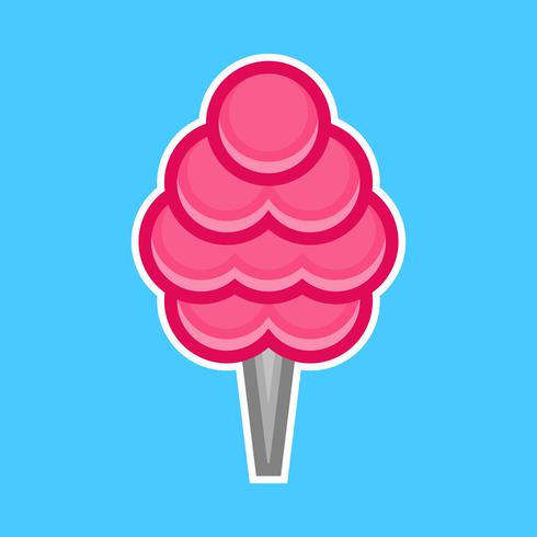 Cotton candy fluffy junk food cartoon vector
