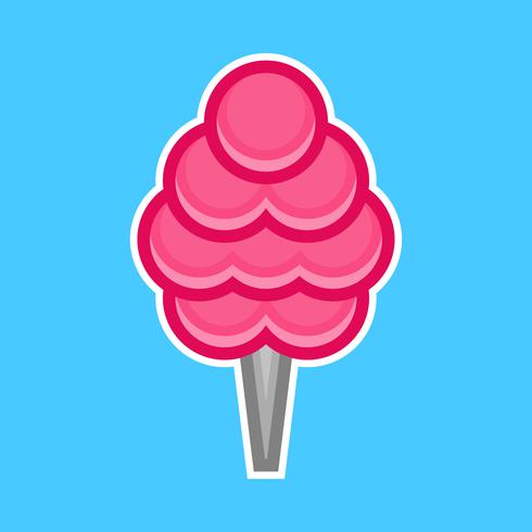 Cotton candy fluffy junk food cartoon vector