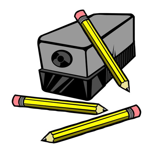 Vector illustration of an electric pencil sharpener with pencils.