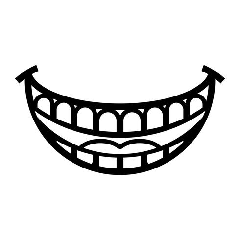 Big Happy Toothy Cartoon Smile vector icon