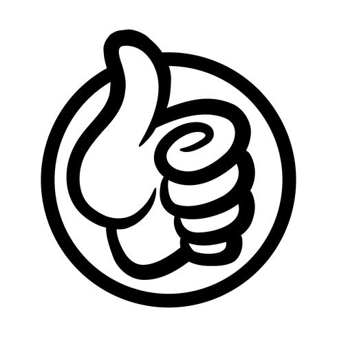 Cartoon Hand Making Positive Thumbs Up Gesture vector