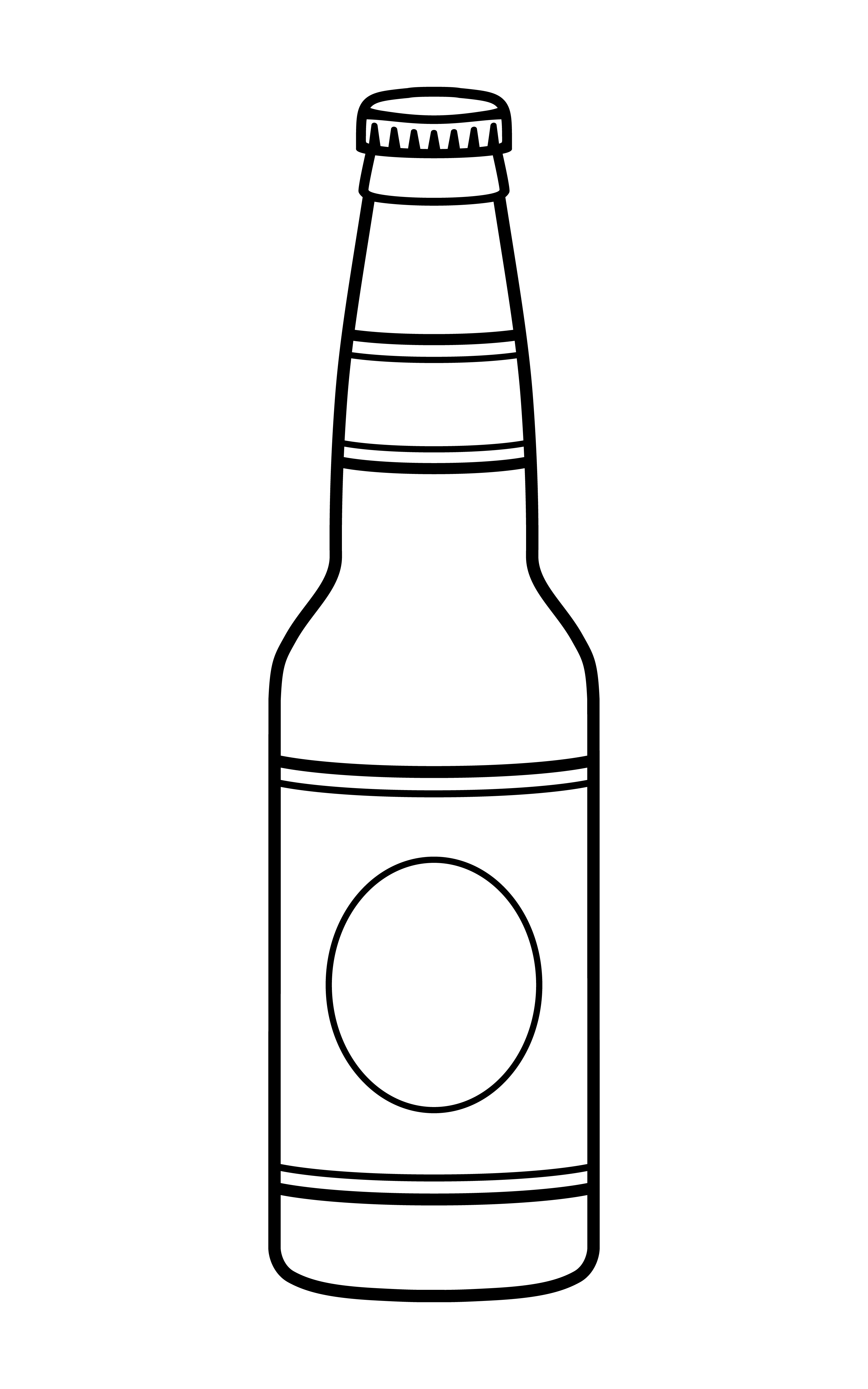 beer bottle clipart black and white