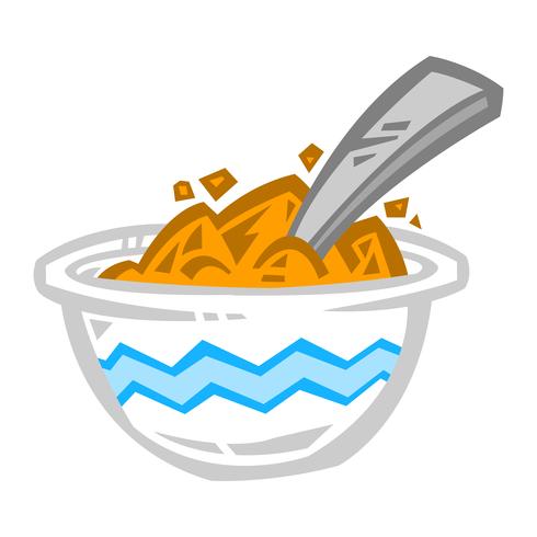 Tazón de icono de vector de cereal