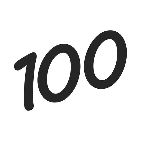 Number 100  One Hundred Cool Trendy Text Graphic vector