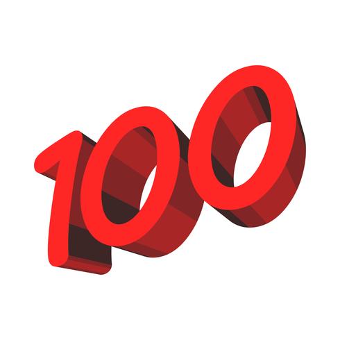 Number 100  One Hundred Cool Trendy Text Graphic vector