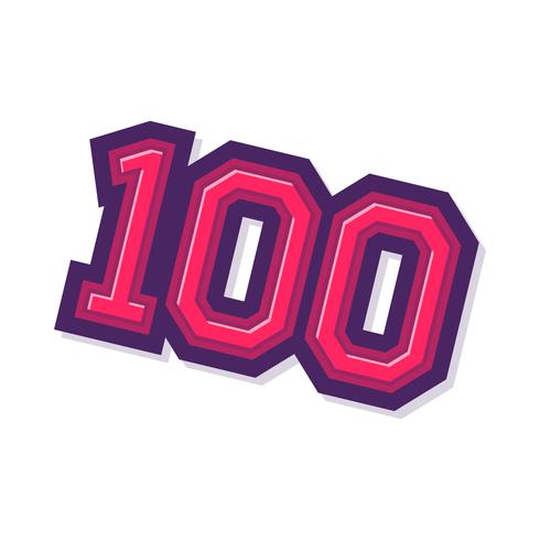 Number 100  One Hundred Cool Trendy Text Graphic vector