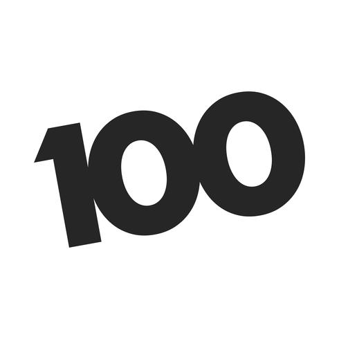 Number 100  One Hundred Cool Trendy Text Graphic vector