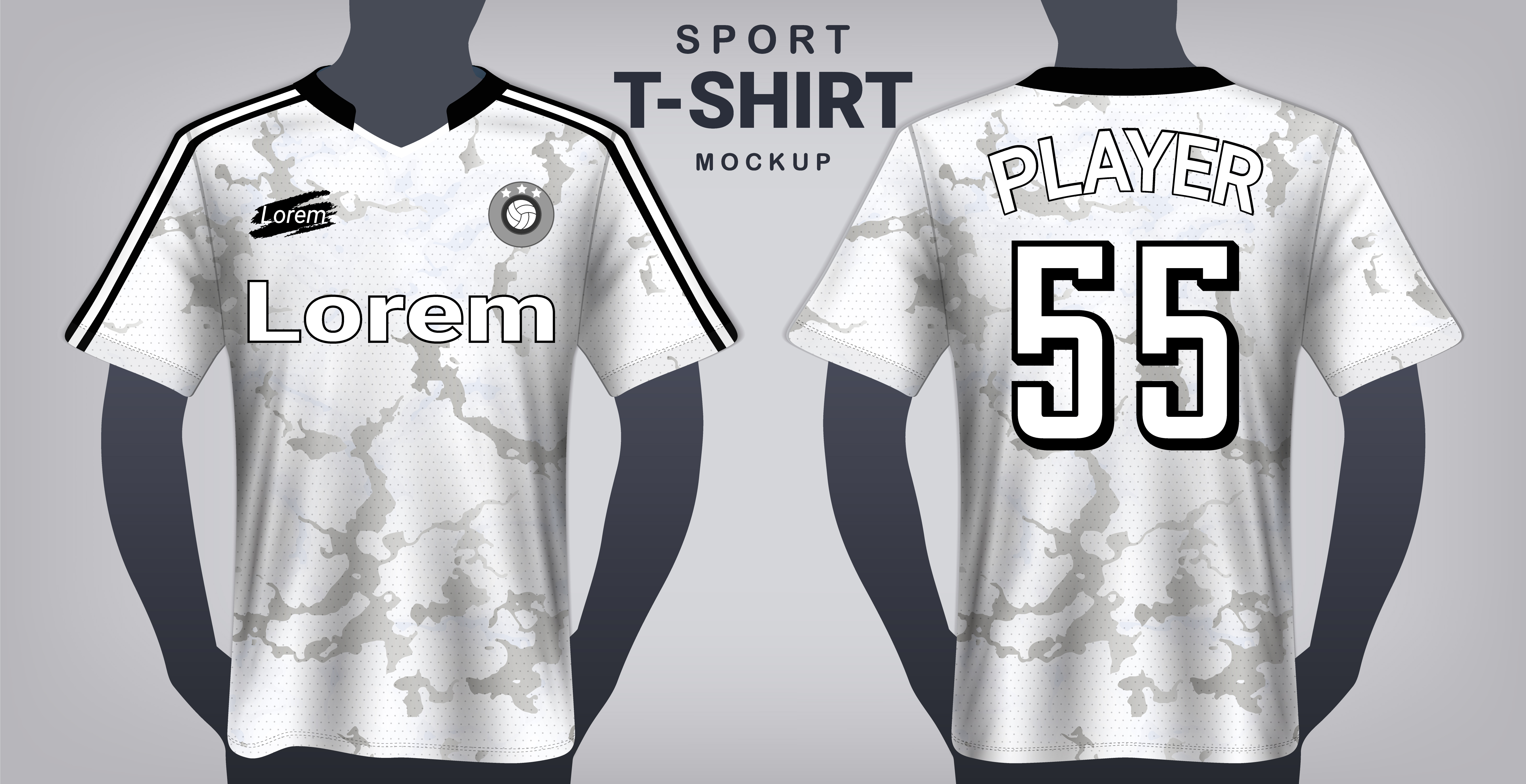 Download Soccer Jersey and Sport T-Shirt Mockup Template, Realistic ...