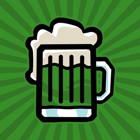 Green Irish Beer Mug Vector Icon