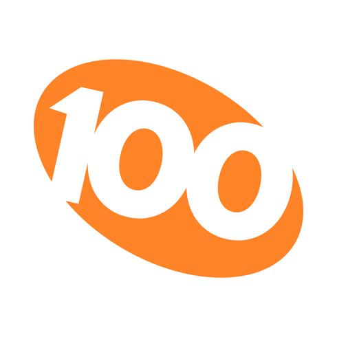 Number 100  One Hundred Cool Trendy Text Graphic vector