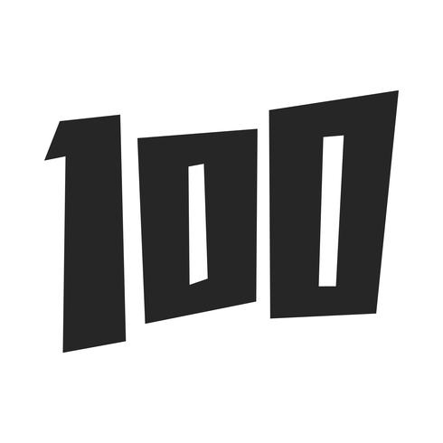 Number 100  One Hundred Cool Trendy Text Graphic vector