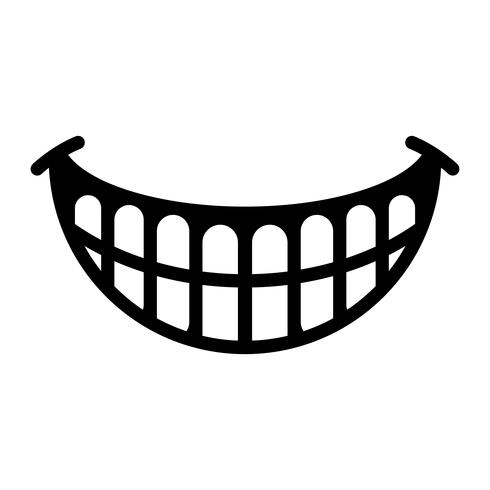 gran caricatura feliz dentudo sonrisa vector icono