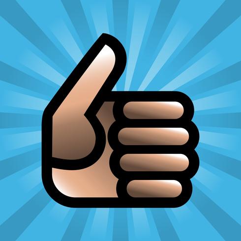 Cartoon Hand Making Positive Thumbs Up Gesture vector