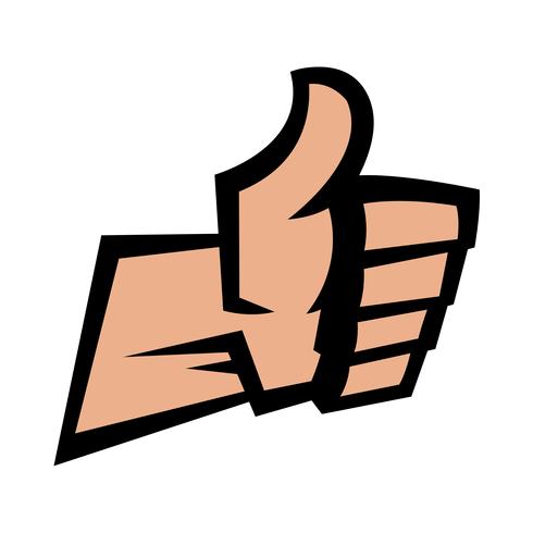 Cartoon Hand Making Positive Thumbs Up Gesture vector