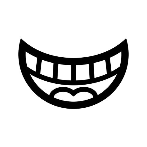 gran caricatura feliz dentudo sonrisa vector icono