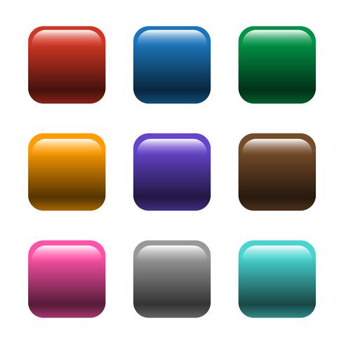 Shiny Square Color Buttons Vector