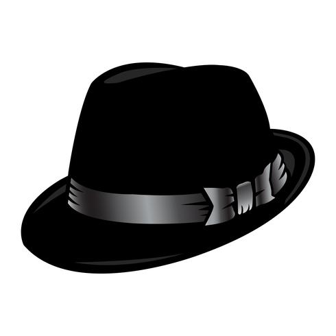 Ilustración vectorial sombrero negro fedora vector