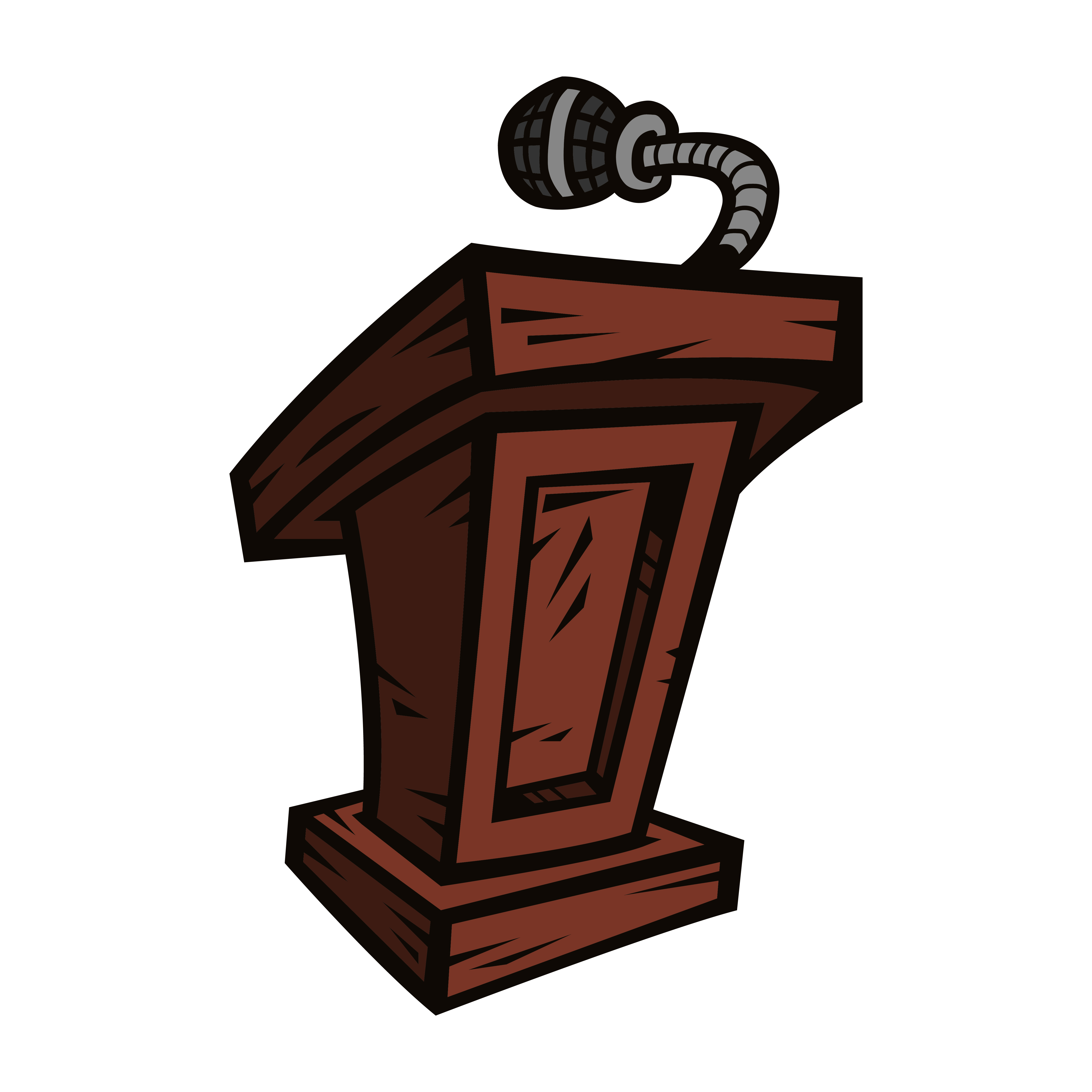 Presentation podium for lectures or public speaking - vector graphic
