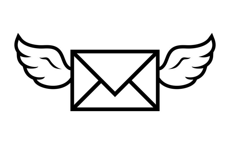 Flying Wings Envelope icon vector illustration