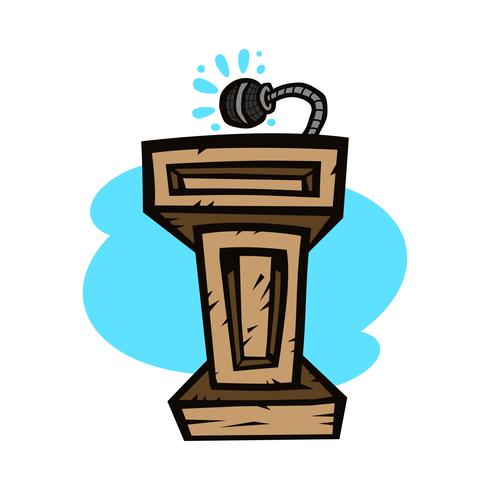 Presentation podium for lectures or public speaking - vector graphic