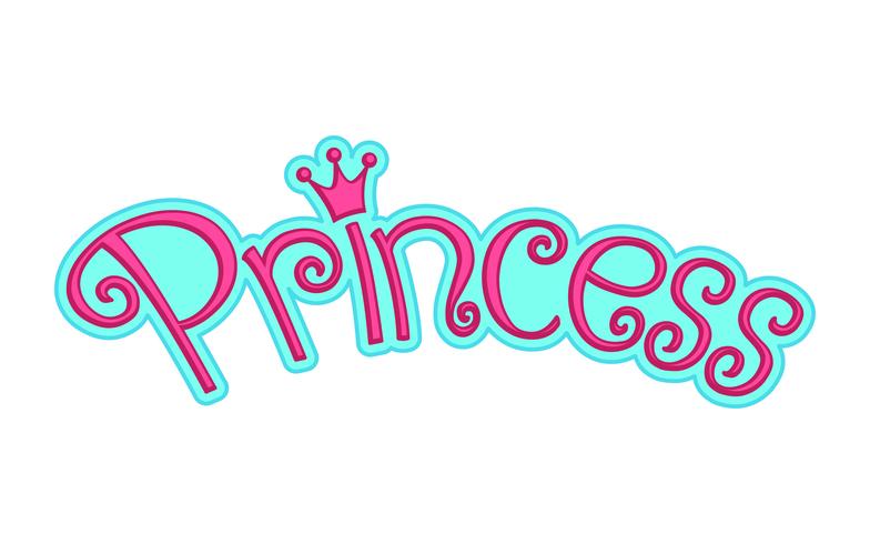 Princesa Girly Pink Logo texto gráfico con corona vector