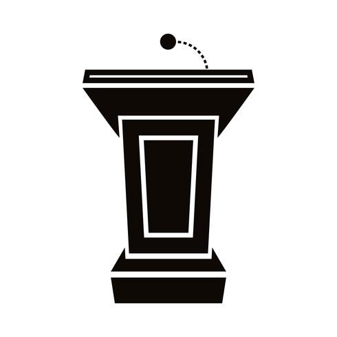 Presentation podium for lectures or public speaking - vector graphic