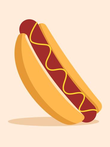 Hotdog with Mustard on Summer vector