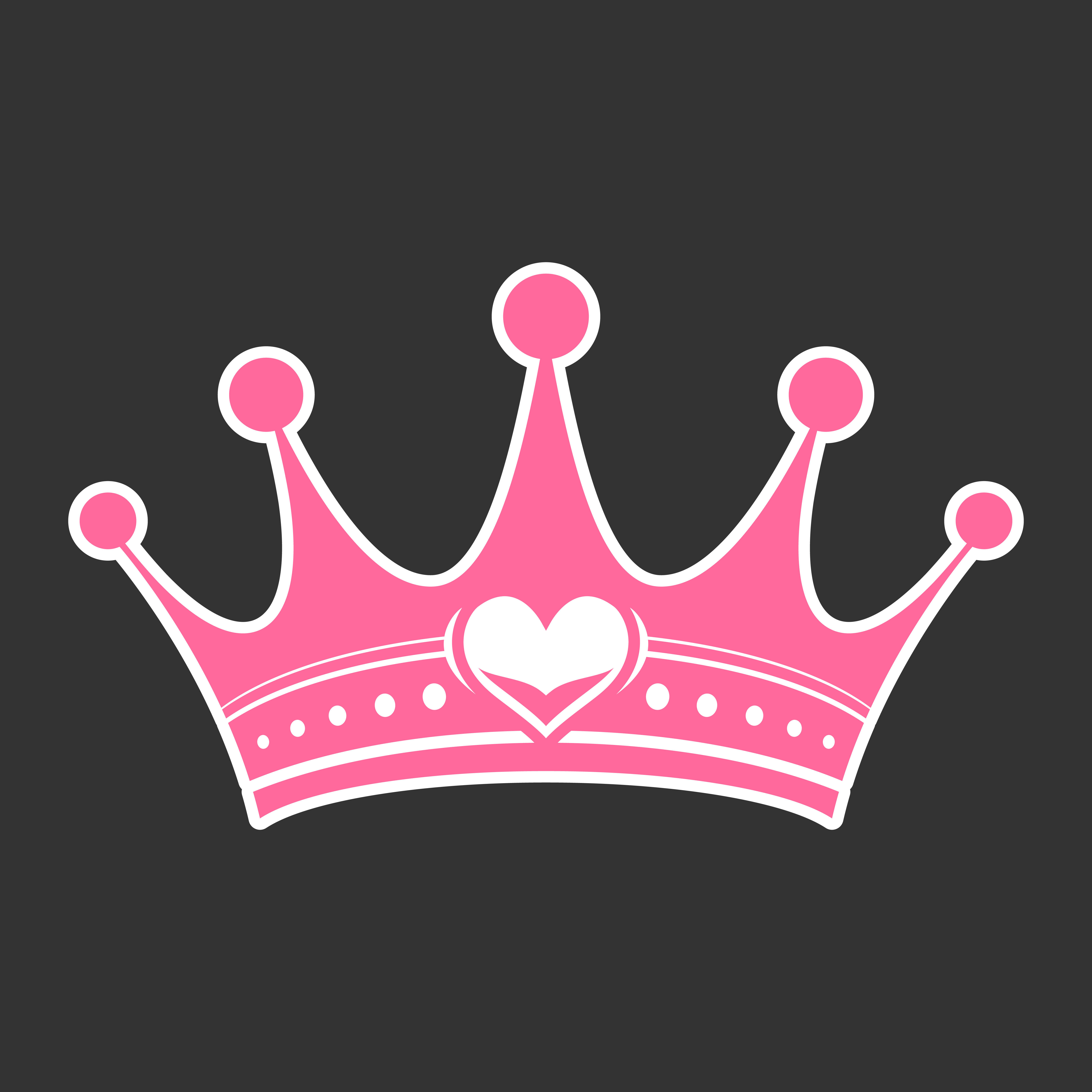 Pink Girly Princess Royalty Crown With Heart Jewels 554648 Vector Art
