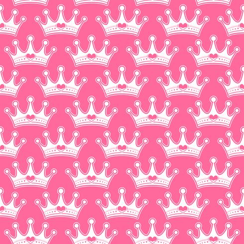 Pink Girly Princess Royalty Crown With Heart Jewels vector