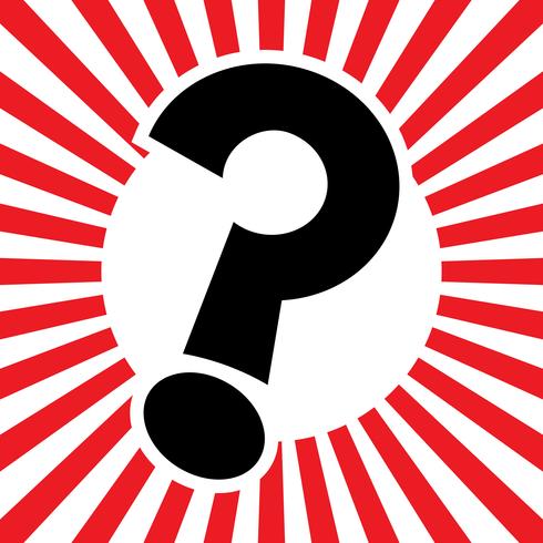 Question mark cartoon vector icon