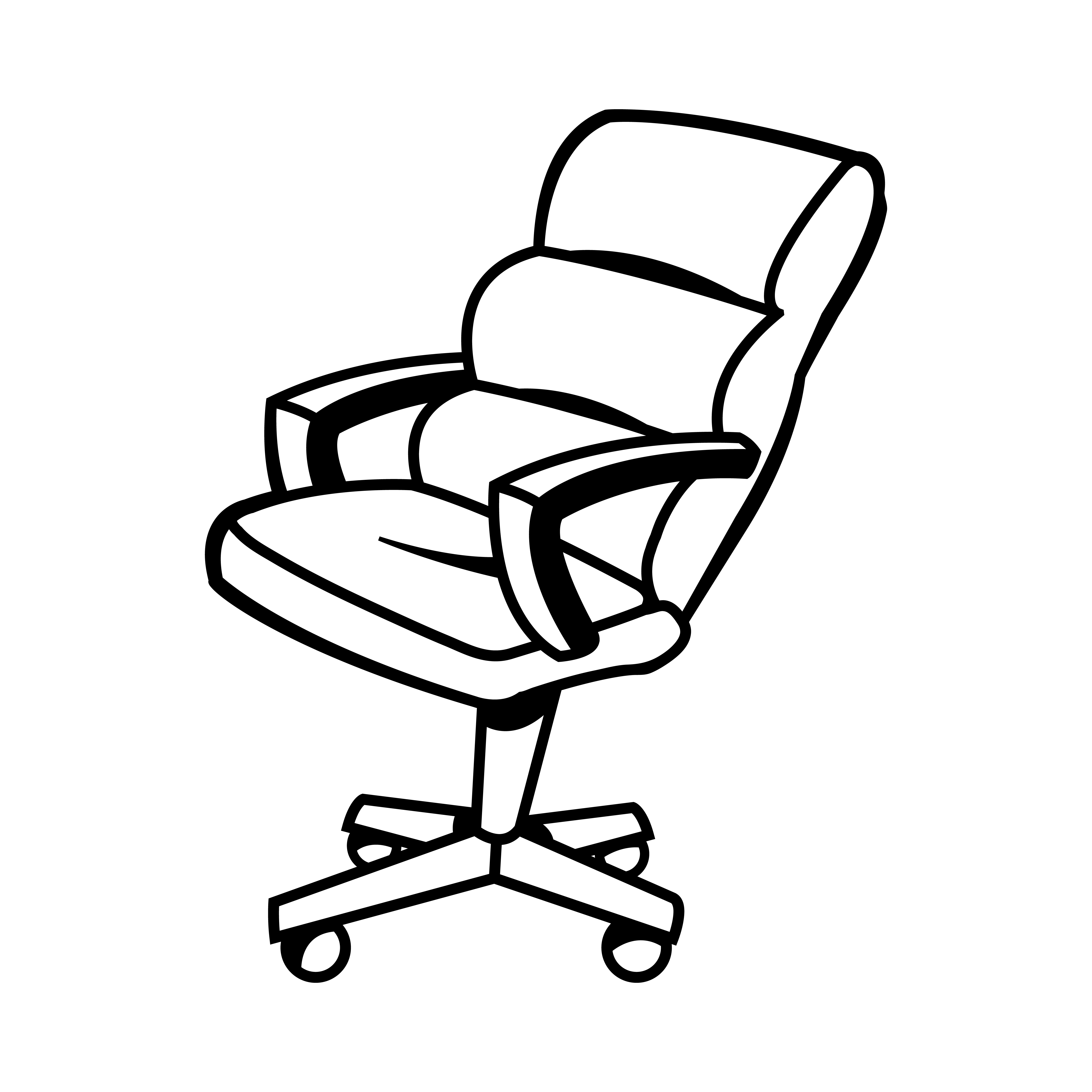 Hand drawn workplace chair and computer sketch Vector Image