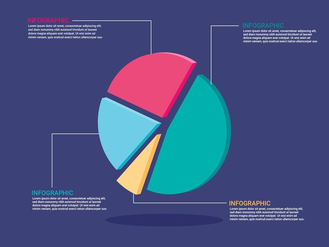 3D Pie Chart Infographic Diagram	 vector