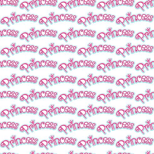 Princesa Girly Pink Logo texto gráfico con corona vector