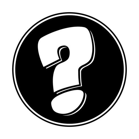 Question mark cartoon vector icon