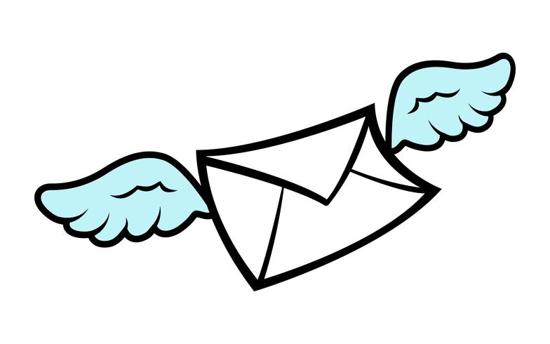 Flying Wings Envelope icon vector illustration