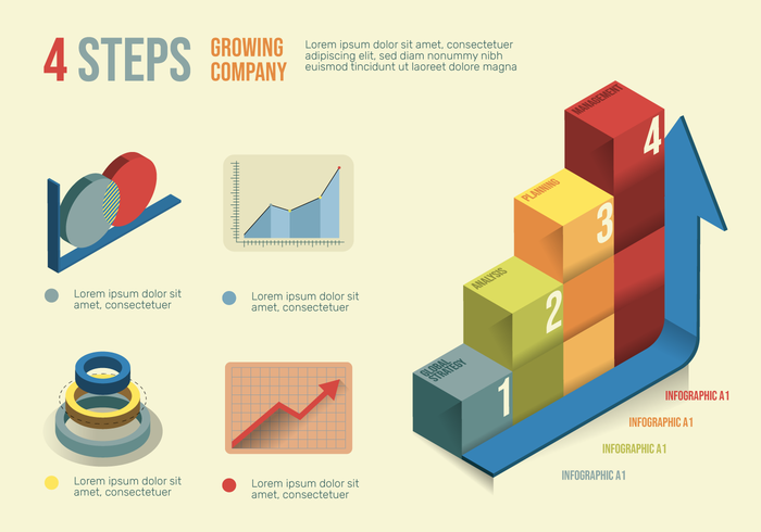 Conjunto de vectores de elementos de infografía 3D