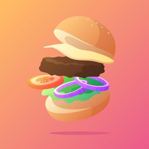 Beef Burger Summer Food Vector