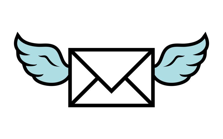 Flying Wings Envelope icon vector illustration