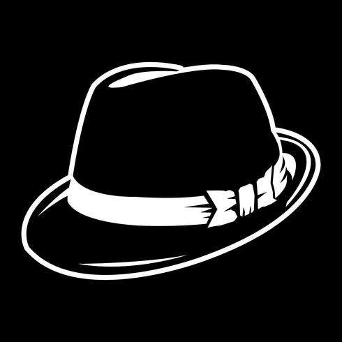 Ilustración vectorial sombrero negro fedora vector